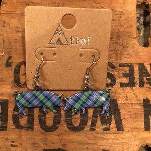 Adorable plaid pig earrings